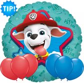 Paw Patrol Marshall Ballon 45 cm + 6 Kleur Ballonnen 32 cm - Verjaardag Versiering - Folieballon Ongevuld - Ballonnenboog Decoratie Feest - Party Slinger Jongen Meisje