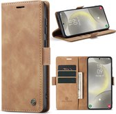 Geschikt voor Samsung Galaxy A15 hoesje - Solidenz Bookcase A15 - Telefoonhoesje A15 met pasjeshouder - Cover Urban Book - Bruin