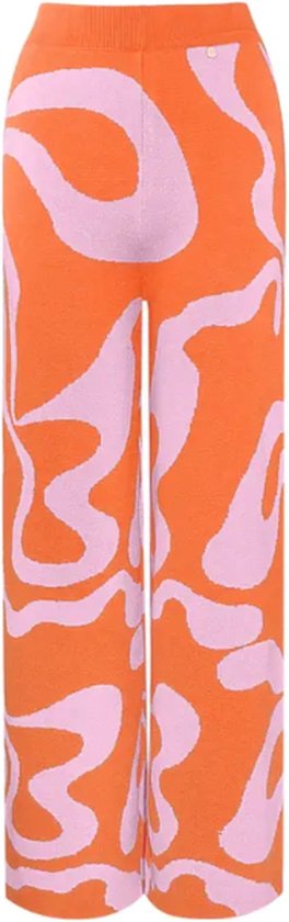 Trousers organic stripes print - orange pink - Size L