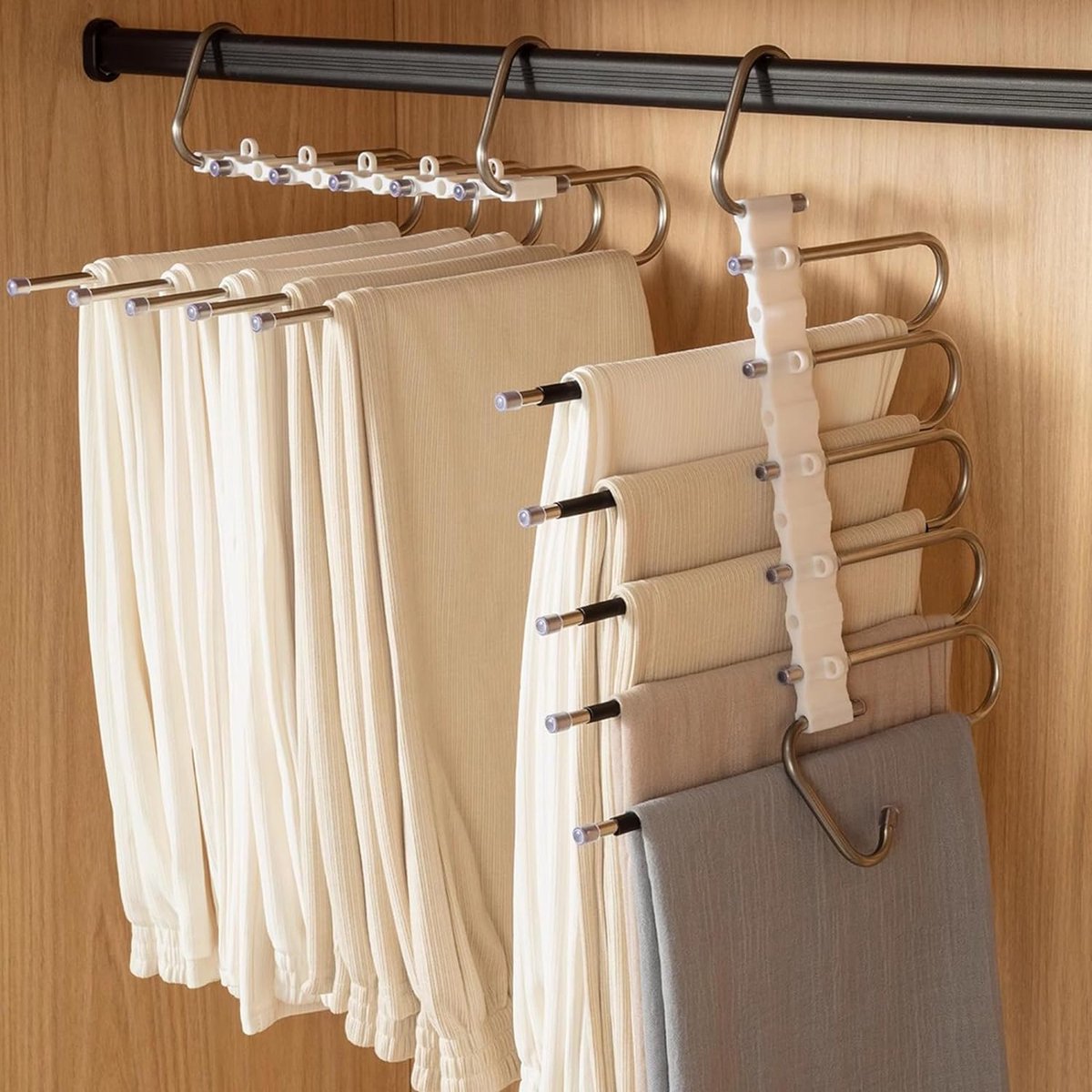 Lot De 2 Cintres Pour Pantalons - Organisateur De Penderie Gain De Place (env. 48,5 X 36 Cm)