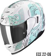 Scorpion EXO-520 EVO AIR FASTA White-Light blue - Maat XS - Integraal helm - Scooter helm - Motorhelm - Blauw