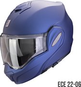 Scorpion EXO-TECH EVO PRO SOLID Matt metallic Blue - Maat L - Integraal helm - Scooter helm - Motorhelm - Blauw