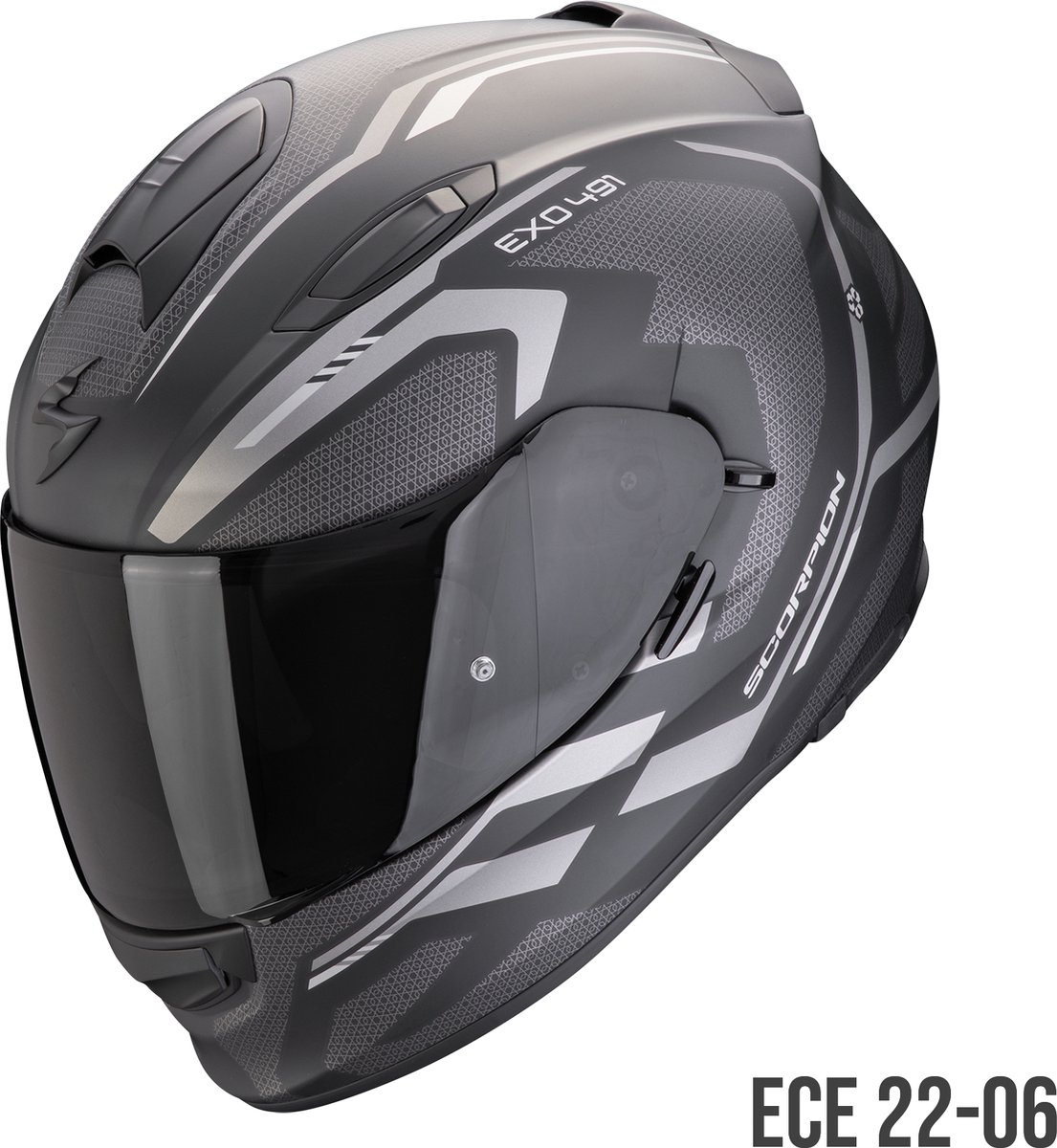 Scorpion Exo 491 Kripta Matt Black-Silver 2XL - Maat 2XL - Helm