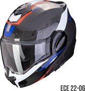 Scorpion EXO-TECH EVO CARBON ROVER Black-Red-Blue - Maat L - Integraal helm - Scooter helm - Motorhelm - Zwart