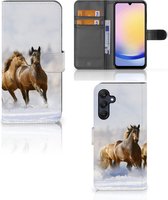 GSM Hoesje Geschikt voor Samsung Galaxy A25 Wallet Book Case Paarden