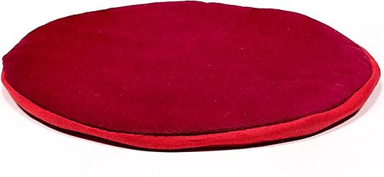 Coussin bol chantant plat rond rouge - 15x1 cm