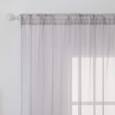 Voile gordijn transparant gordijn van voile eenkleurig stang-doorgang transparant woonkamer luchtig deco-gordijn voor slaapkamer set van 2 145 x 140 cm (H x B), Rod Pocket grijs lila