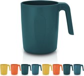 Tasse avec anse 8, tasses à café 450 ml, gobelets incassables pour enfants et adultes, gobelets réutilisables pour eau, lait, thé, café, pour la maison, le camping, pique-nique, voyage