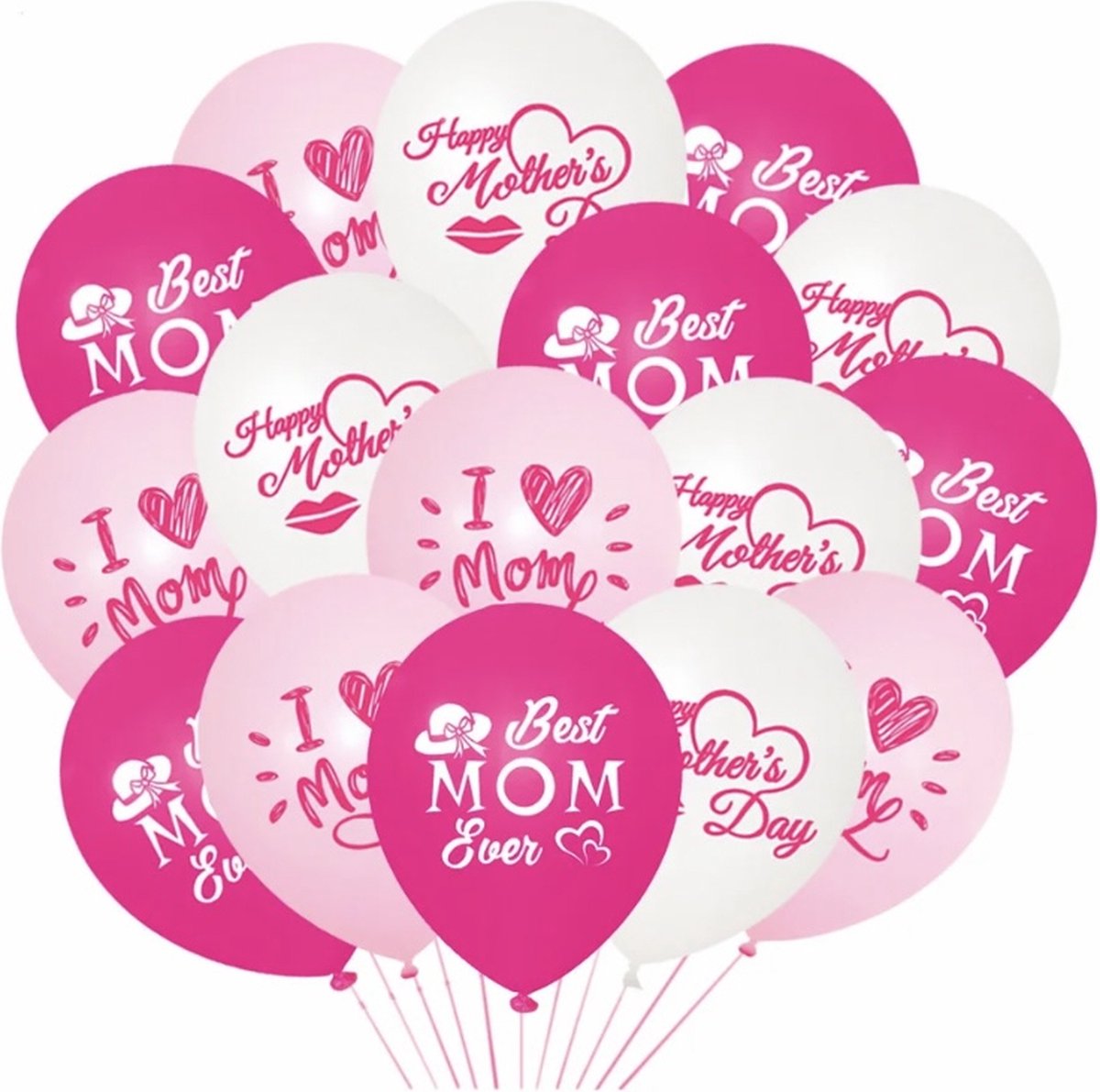SilverAndCoco® - Moederdag Versiering Ballonnen Slinger | Verjaardag Decoratie Pakket | Helium Party Feest Ballon Slingers Cadeau voor - Moeder / Mom / Liefste Mama