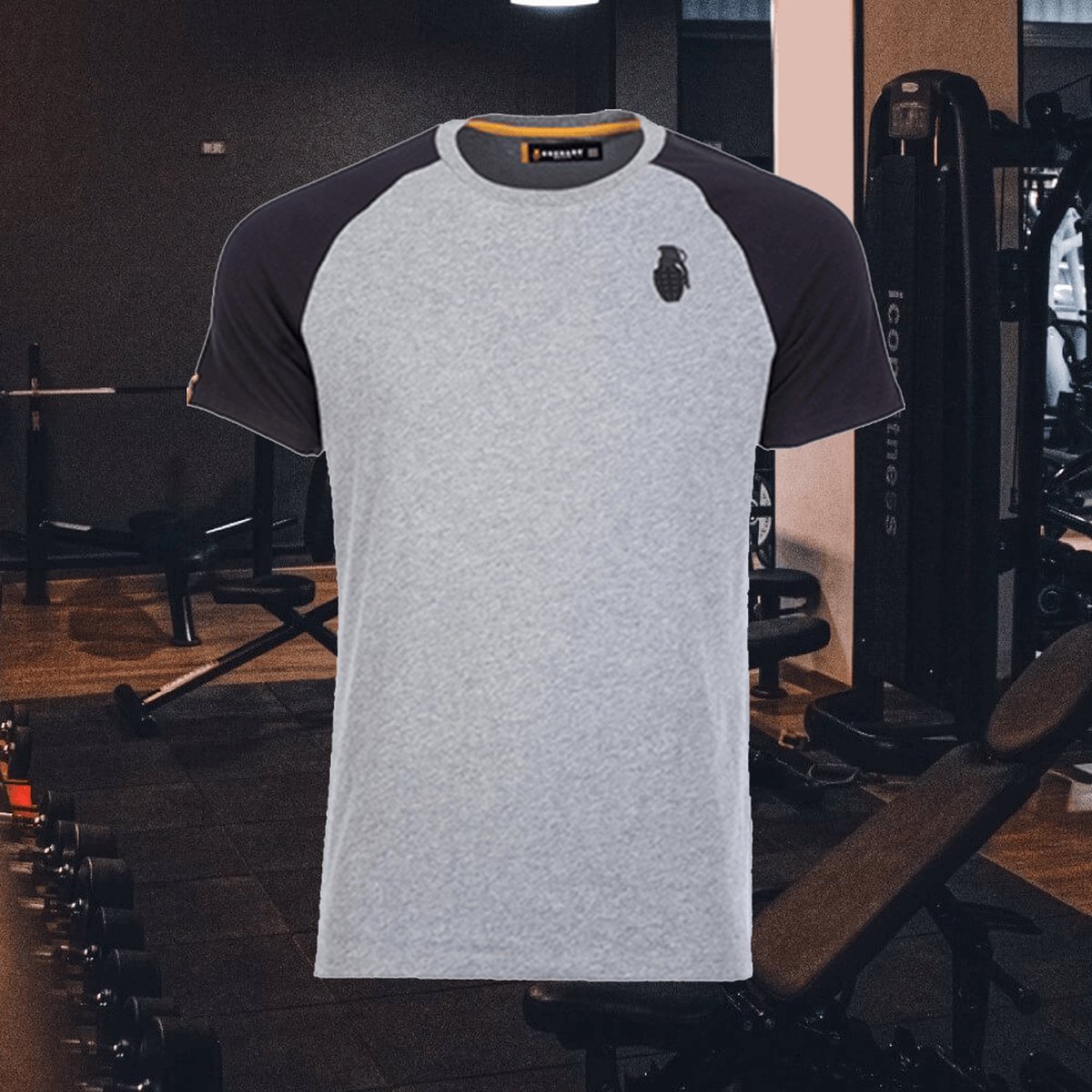 Raglan Sleeve T-Shirt (Charcoal/Marl) M