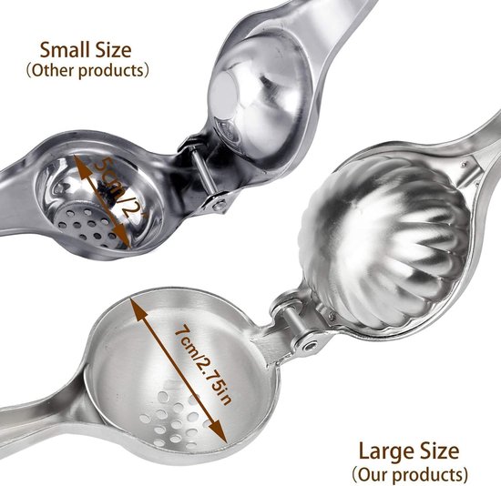 Lemon juicer hand juicer for citrus fruits - anti-bite agents - dishwasher safe - stainless steel 18/8 - diameter 7 cm — afbeelding 5