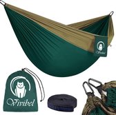 Campinghangmat, buiten 2-persoons hangmatten 300 kg draagvermogen 275 x 140 cm, ultralichte ademende hangmat nylon parachutemateriaal reishangmat voor buiten, tuin en strand