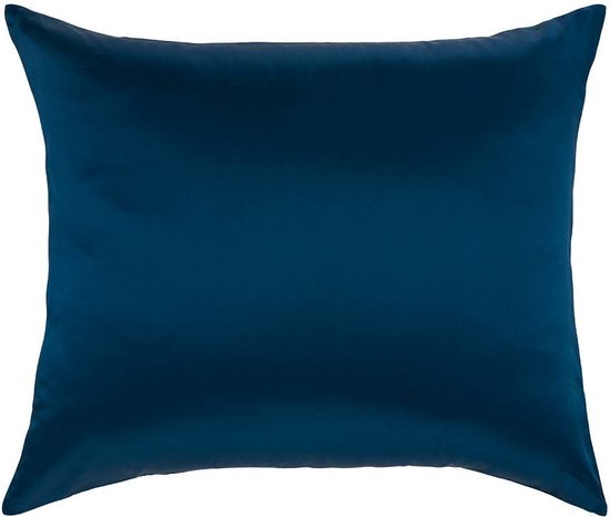 100% Zijden kussensloop Blauw hotelsluiting - 19MM - 80x80cm
