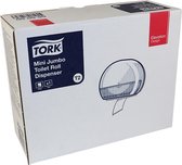 Tork Mini Jumbo Toiletpapier Dispenser, wit T2, kunststof, Elevation-Line (555000)- 6 x 1 stuks voordeelverpakking