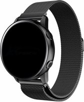 Milanese smartwatchband - 20mm - Zwart - Luxe RVS metalen Milanees bandje voor Samsung Galaxy Watch 42mm / Active / Active2 40 & 44mm / Galaxy Watch 3 41mm / Galaxy Watch 4 - Classic / Galaxy Watch 5 - Pro / Galaxy Watch 6 - Classic / Gear Sport
