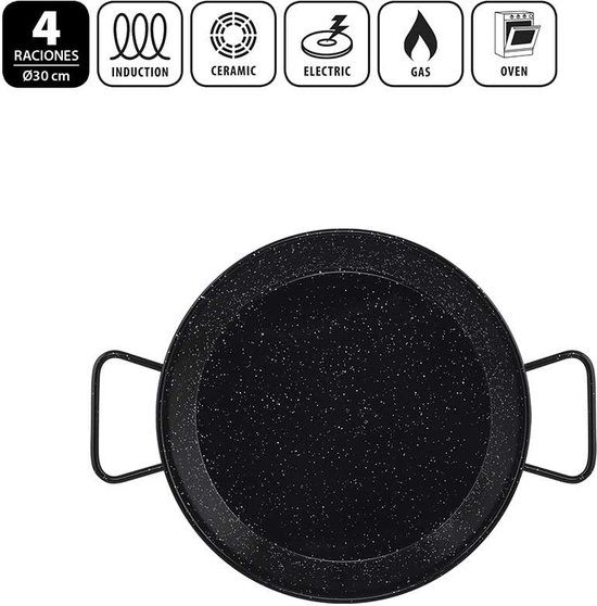 HENDI 622735 Poêle à Paëlla Émaillée Avec 2 Poignées - Ø200 Mm Compatible Toutes Sources Sauf Induction