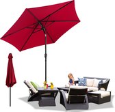 Parasol - 270 cm - Inclinable - Imperméable - Protection UV - Rouge