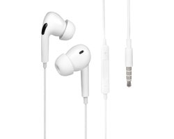 Nuvance Oortjes met Draad - 3.5mm Jack Aansluiting - Oordopjes met Draad - In-Ear Oortjes met Draad en Microfoon - Wit