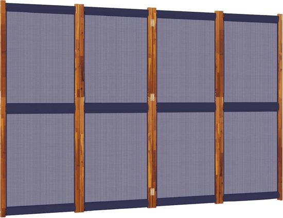 vidaXL - Kamerscherm - met - 4 - panelen - 280x180 - cm - donkerblauw