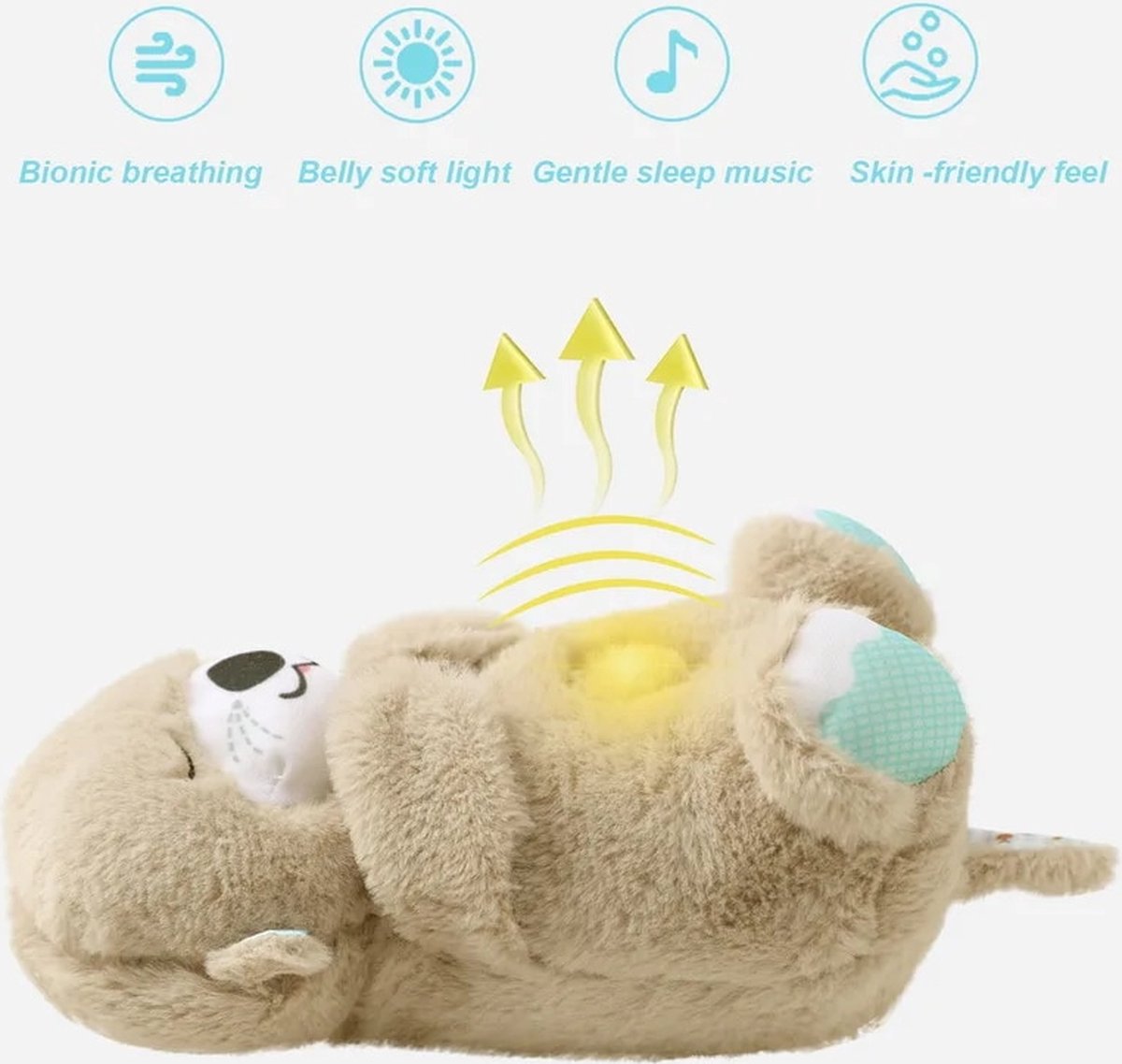 Soothe Snuggle Otter Baby Sound Machine H Music Lighting Efectos de respiración
