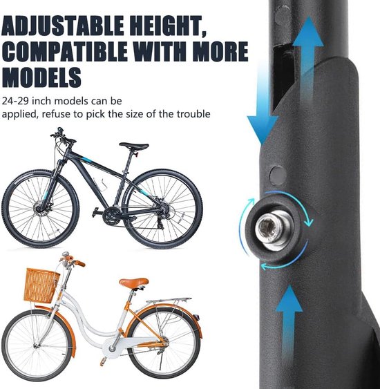 Béquille Latérale Vélo Réglable 24 à 29 Pouces - Support Universel En Alliage D'Aluminium Noir
