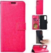 Bookcase Geschikt voor: Oppo Find X3 Lite - Bookcase Roze - portemonnee hoesje