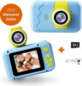 Digitale Kindercamera - 40 MP - Full HD - Incl. 32GB SD Kaart - Flip Lens voor Selfies - Blauw
