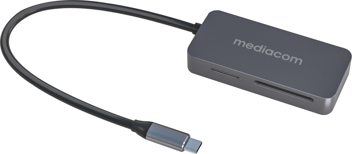 Mediacom MD-S405 geheugenkaartlezer USB 3.2 Gen 1 (3.1 Gen 1) Type-C Aluminium