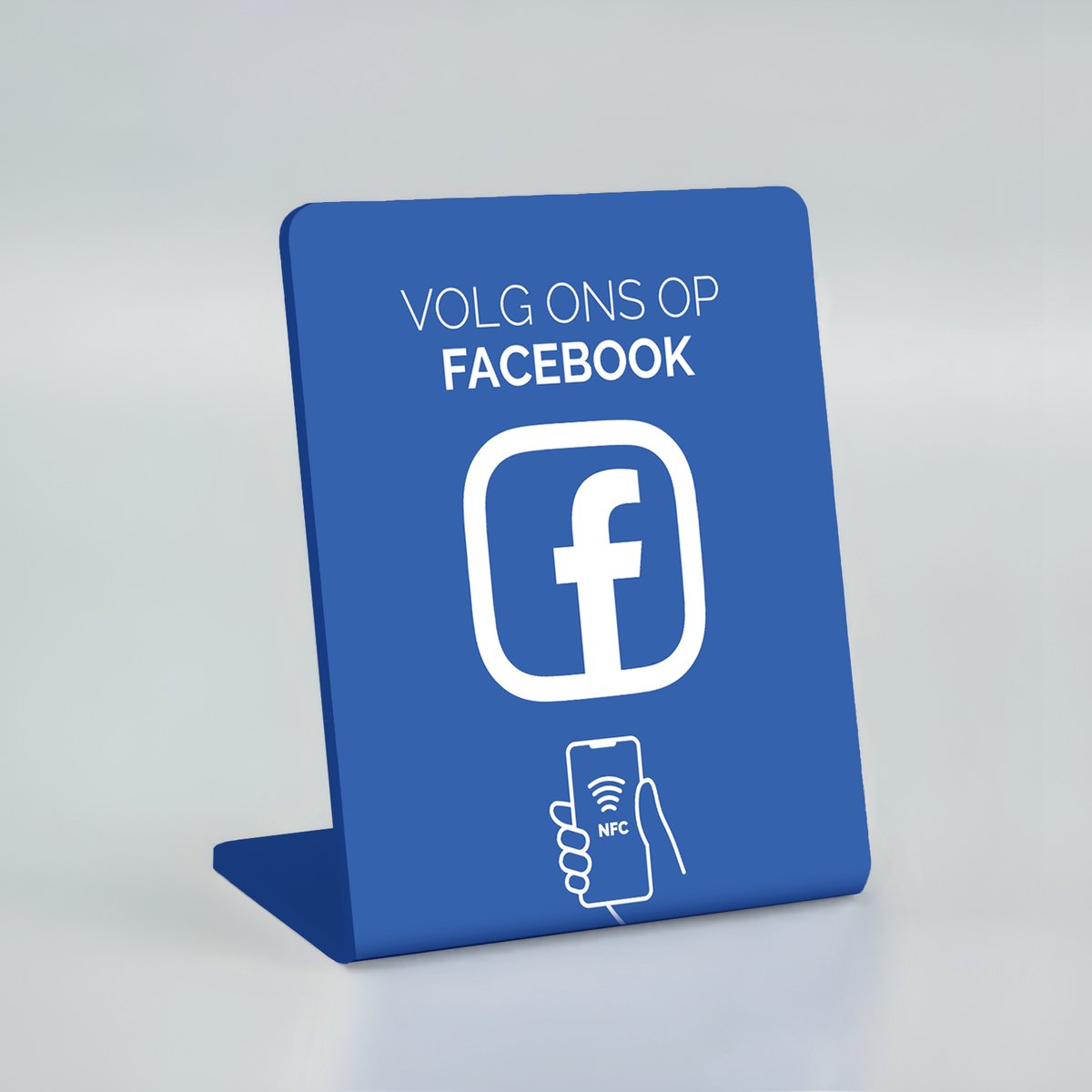 Facebook Volg Ons Kaart - NFC - Staand Brede Versie- Display - Telefoonbordje