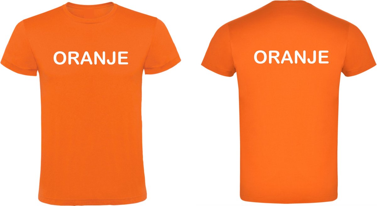 Eizook Oranje T-shirt Tekst Oranje Feest Festival Voetbal Formule1 Koningsdag Carnaval Sport Spel Large