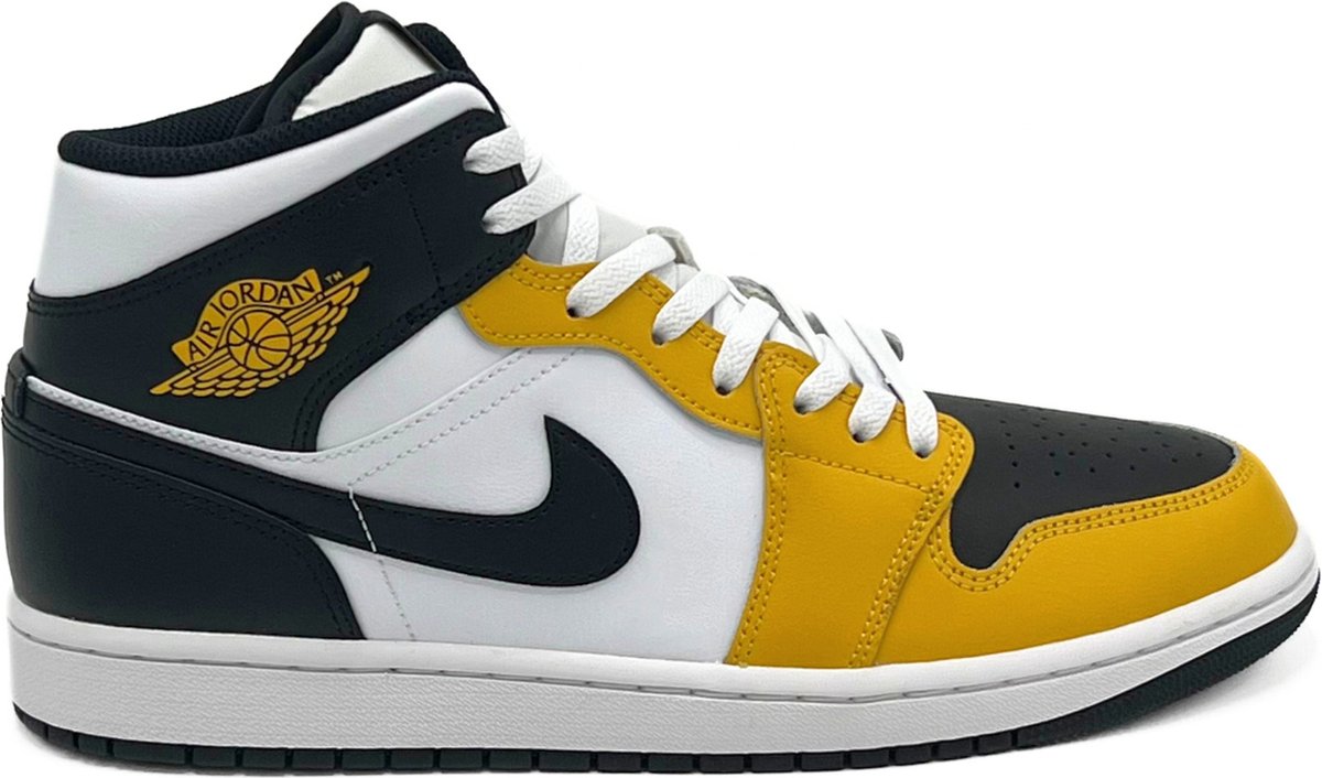 air jordan mid 1 black and yellow