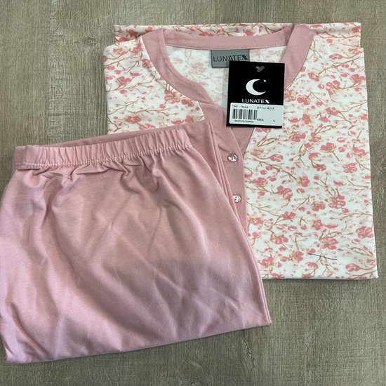 Dames pyjama Lunatex 124234 in roze maat M