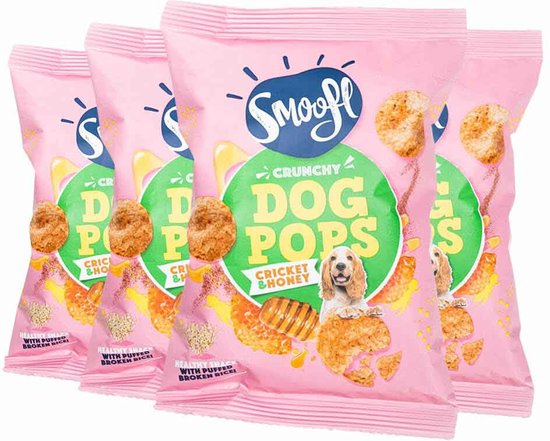 Smoofl Pops - Hondensnacks - Hondenvoer - Krekel & Honing - 1x4 stuks - 24 gr