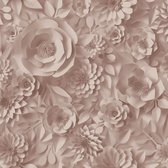 Papier peint 3D Profhome 387182-GU papier peint intissé vinyle dur gaufré à chaud lisse avec motif graphique rose mat vieux rose 5,33 m2