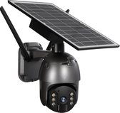 Dôme Solar Plein air 4G/WIFI - Caméra de sécurité sans fil 4G/WIFI pour extérieur alimenté par l'énergie solaire - comprenant un panneau solaire et une carte SD GRATUITE - Protection SureWatch - Zwart