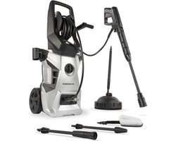 Powerplus Elektrische Hogedrukreiniger POWXG90500 - [5620} Terrasreiniger, start/stop functie, max. druk van 170 bar en temperatuur van 50 °C, 8 m slang en accessoires inbegrepen, Reinigen van auto's, meubelen en fiets