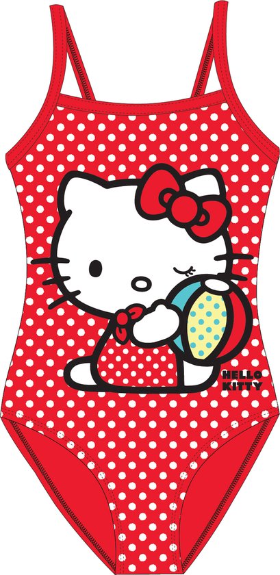 Hello Kitty badpak rood maat 104/110