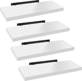 Rootz Set van 4 Wandplanken - Displayplanken - Opbergplanken - Duurzame MDF-constructie - Veelzijdige en eenvoudige installatie - 70 cm x 22,9 cm x 3,8 cm