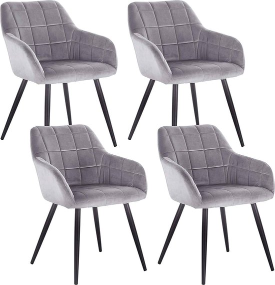 Rootz fluwelen eetkamerstoelen - elegante zitplaatsen - comfortabele stoelen - ergonomisch ontwerp - duurzame constructie - veelzijdige stijl - 49 cm x 43 cm x 81 cm