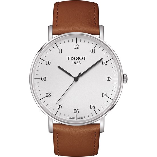 Tissot Everytime T1096101603700 Horloge - Leer - Bruin - Ø 42 mm