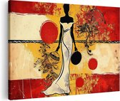 Artaza Canvas Schilderij Vrouw in een Witte Jurk - 90x60 - Wanddecoratie - Foto Op Canvas - Canvas Print
