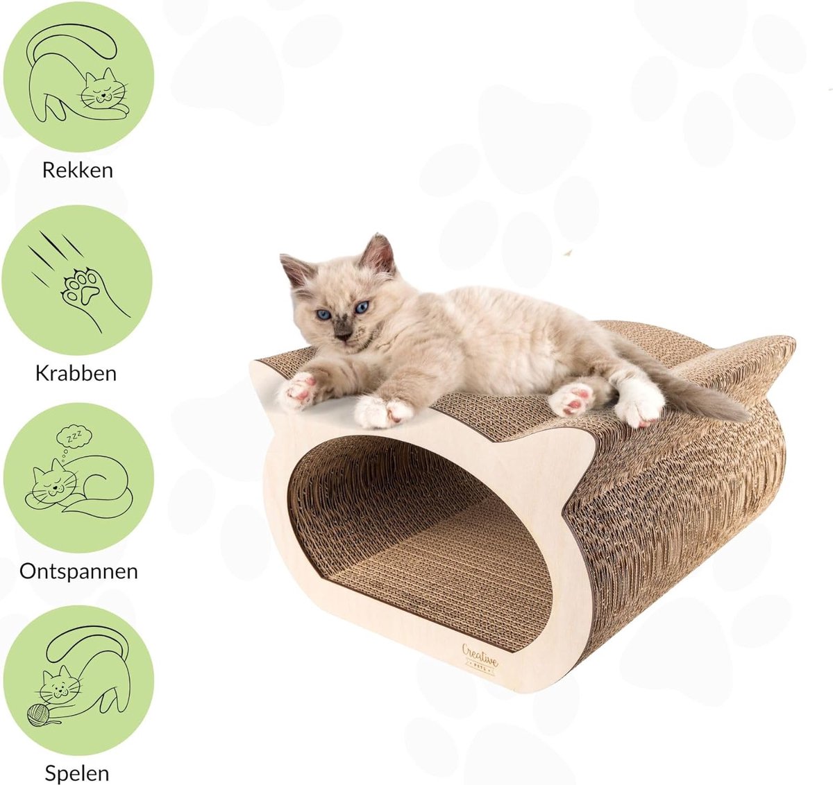 Creative Pets Kattenkrabplank - Golfkarton met Multiplex, 2-in-1 thumbnail 3