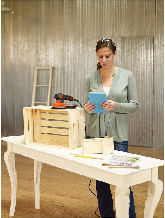 BLACK+DECKER 55W Mouse™. klittenband voor papierbevestiging. Stofopvangsysteem - KA2000-QS