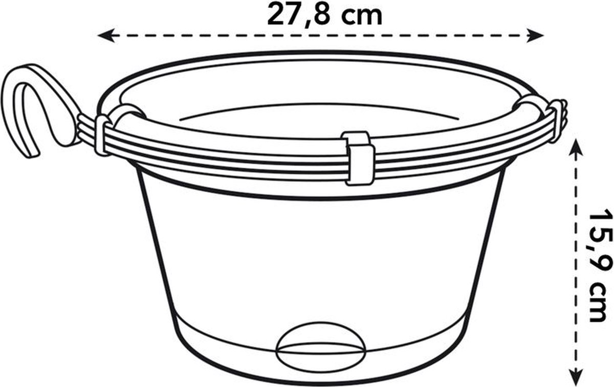 Elho Green Basics Hangschaal 28 - Bloempot voor Balkon Buiten