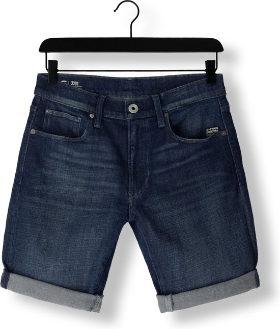 G-Star Raw 3301 Slim Short Broeken Heren - Blauw - Maat 32