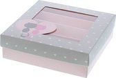 Verpakking - Bucabox 13,5-13,5cm - 4 rijen - Kitties in love - 250gr - Doosje met doorzichtig deksel - 6 stuks