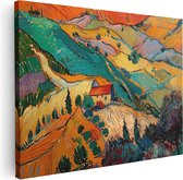 Artaza Peinture sur toile représentant une maison sur une colline - 120 x 90 - Décoration murale - Photo sur toile - Impression sur toile