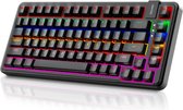Sounix Gaming - Switch Hot Swappable - Clavier Gaming 70% Mécanique Qwerty - 82 Touches - Programmable - Foam Touch - Effet RGB - Qwerty US - Zwart