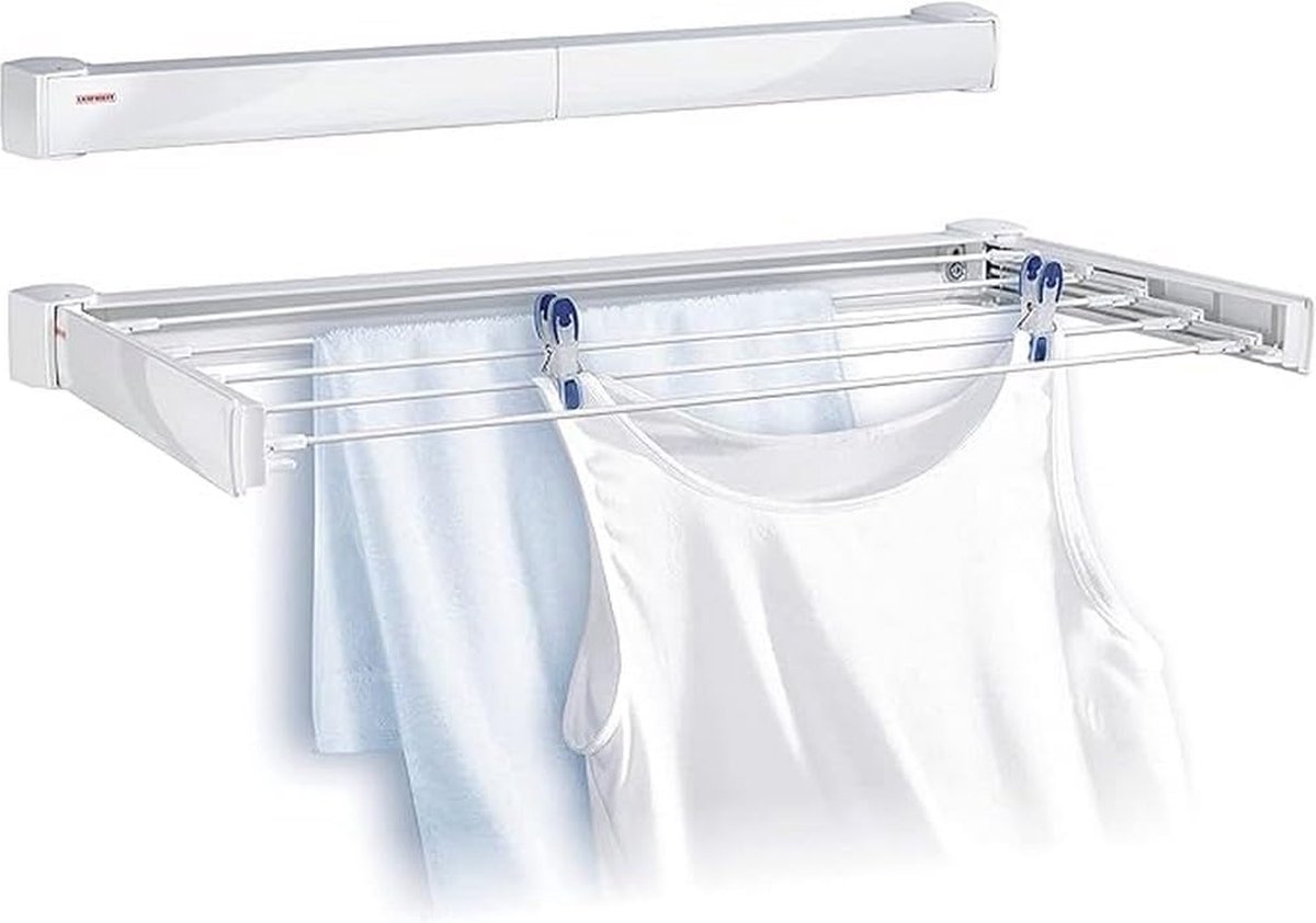 Wanddroogrek Voor Was - Opvouwbaar en Wit - 83306 - 72 x 37 x 9 cm Wanddroogrek