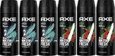 Axe Deodorant Spray 6 Stuks - Voordeelverpakking Deo - 3x Axe Apollo - 3x Axe Africa
